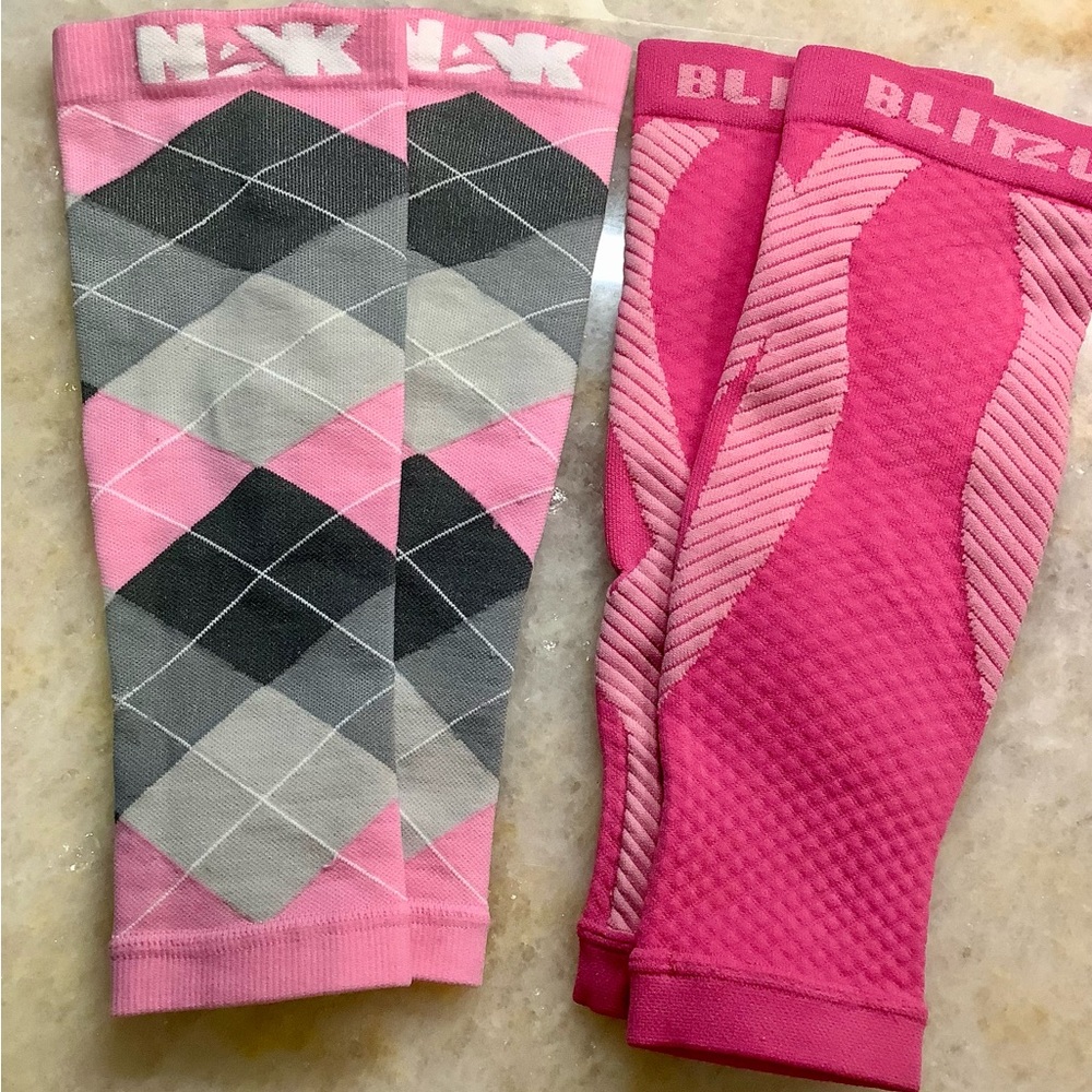 2 pair women’s compression sleeves for calf’s, soccer, tennis, pickleball
